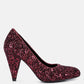 Sugar Plum Glitter Conical Heel Pumps