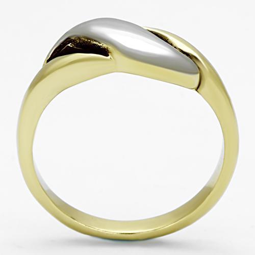 TK1089 - Two-Tone IP Gold (Ion Plating) Stainless Steel Ring with No - Walbiz.com