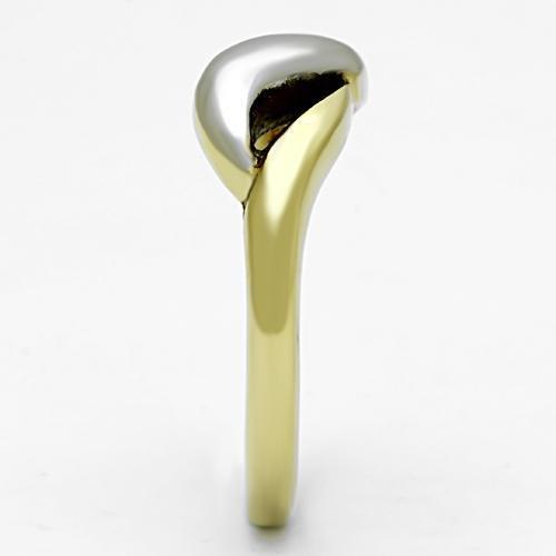 TK1089 - Two-Tone IP Gold (Ion Plating) Stainless Steel Ring with No - Walbiz.com