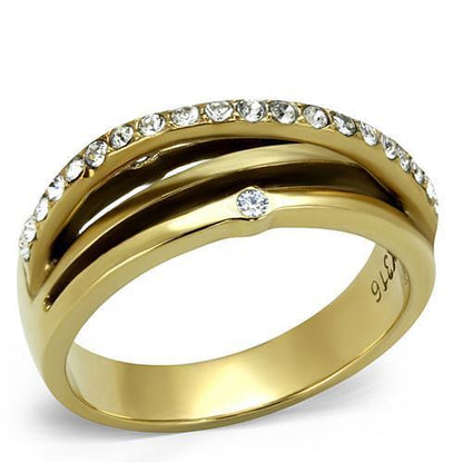 TK2611 - IP Gold(Ion Plating) Stainless Steel Ring with Top Grade - Walbiz.com