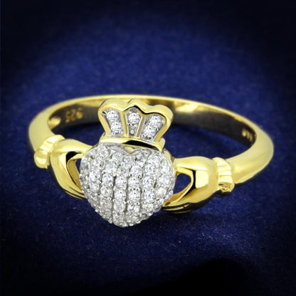 TS342 - Gold+Rhodium 925 Sterling Silver Ring with AAA Grade CZ  in