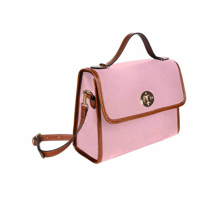 Canvas Handbag - Pink Waterproof Bag /brown Crossbody Strap - Walbiz.com