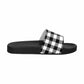 Mens Slide Sandals - Buffalo Plaid Black and White