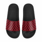 Mens Slide Sandals - Buffalo Plaid Red and Black