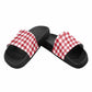 Mens Slide Sandals - Buffalo Plaid Red and White