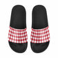 Mens Slide Sandals - Buffalo Plaid Red and White