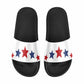 Womens Slide Sandals - Red and Blue Stars Print