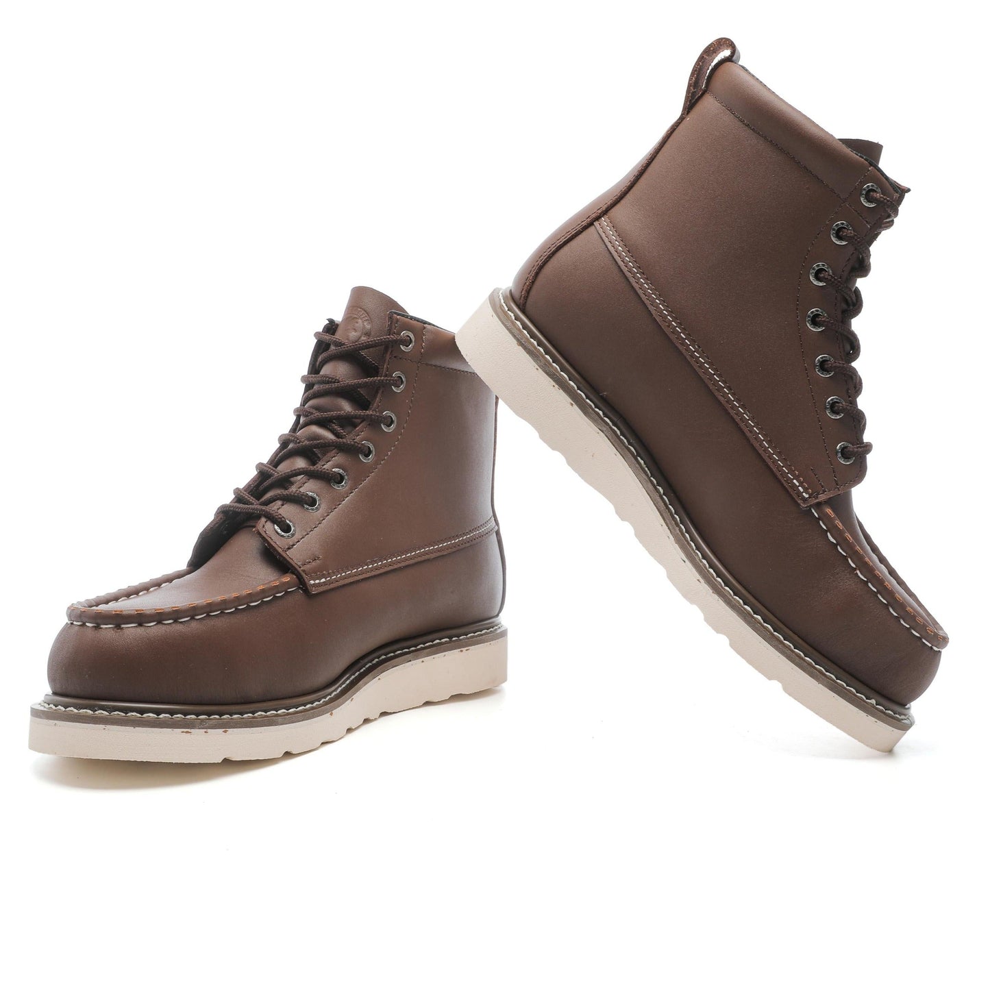 ROCKROOSTER Trinidad Men's 6 inch Dark Brown Steel Toe Wedge Work Boot