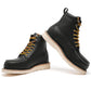 ROCKROOSTER Trinidad Men's 6 inch Black Steel Toe Wedge Work Boots