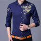 Mens Button Front Shirt with Floral Design